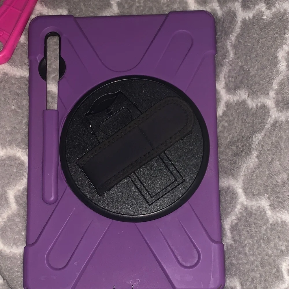 Pink and Black Tablet Case with Stand